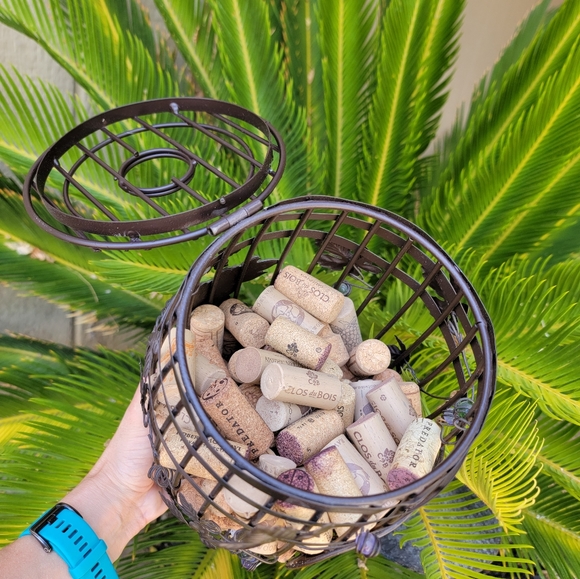 Wine Cork Holder - Metal Home Decor for Kitchen - Cute Barrel Vine - Picture 3 of 8